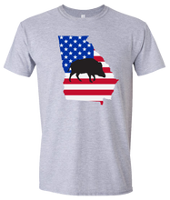 Load image into Gallery viewer, Short Sleeve T-Shirt Georgia Athletic Heather Wild Hog Vibrant Design High Quality Tight Knit Ring Spun Low Maintenance Cotton Printed With The Newest Available Color Transfer Technology