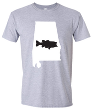 Load image into Gallery viewer, Short Sleeve T-Shirt Alabama Athletic Heather Large Mouth Bass Vibrant Design High Quality Tight Knit Ring Spun Low Maintenance Cotton Printed With The Newest Available Color Transfer Technology