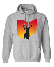 Load image into Gallery viewer, Pullover Hooded Sweatshirt Ohio Athletic Heather Whitetail Deer Vibrant Design High Quality Tight Knit Ring Spun Low Maintenance Cotton Printed With The Newest Available Color Transfer Technology