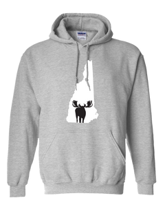 Pullover Hooded Sweatshirt New Hampshire Athletic Heather Moose Vibrant Design High Quality Tight Knit Ring Spun Low Maintenance Cotton Printed With The Newest Available Color Transfer Technology