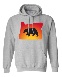 Pullover Hooded Sweatshirt Oregon Athletic Heather Black Bear Vibrant Design High Quality Tight Knit Ring Spun Low Maintenance Cotton Printed With The Newest Available Color Transfer Technology