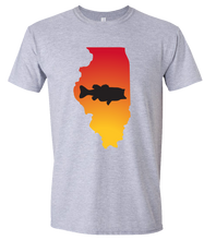 Load image into Gallery viewer, Short Sleeve T-Shirt Illinois Athletic Heather Large Mouth Bass Vibrant Design High Quality Tight Knit Ring Spun Low Maintenance Cotton Printed With The Newest Available Color Transfer Technology