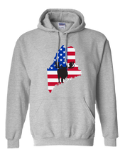 Load image into Gallery viewer, Pullover Hooded Sweatshirt Maine Athletic Heather Moose Vibrant Design High Quality Tight Knit Ring Spun Low Maintenance Cotton Printed With The Newest Available Color Transfer Technology