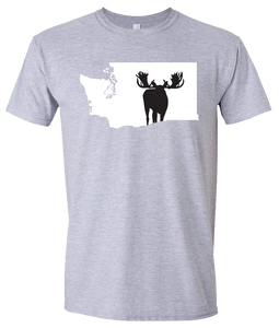 Short Sleeve T-Shirt Washington Athletic Heather Moose Vibrant Design High Quality Tight Knit Ring Spun Low Maintenance Cotton Printed With The Newest Available Color Transfer Technology