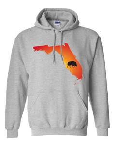 Pullover Hooded Sweatshirt Florida Athletic Heather Wild Hog Vibrant Design High Quality Tight Knit Ring Spun Low Maintenance Cotton Printed With The Newest Available Color Transfer Technology