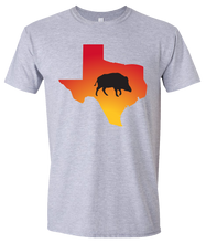 Load image into Gallery viewer, Short Sleeve T-Shirt Texas Athletic Heather Wild Hog Vibrant Design High Quality Tight Knit Ring Spun Low Maintenance Cotton Printed With The Newest Available Color Transfer Technology