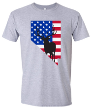 Load image into Gallery viewer, Short Sleeve T-Shirt Nevada Athletic Heather Elk Vibrant Design High Quality Tight Knit Ring Spun Low Maintenance Cotton Printed With The Newest Available Color Transfer Technology