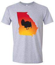Load image into Gallery viewer, Short Sleeve T-Shirt Georgia Athletic Heather Turkey Vibrant Design High Quality Tight Knit Ring Spun Low Maintenance Cotton Printed With The Newest Available Color Transfer Technology