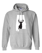 Load image into Gallery viewer, Pullover Hooded Sweatshirt Alabama Athletic Heather Whitetail Deer Vibrant Design High Quality Tight Knit Ring Spun Low Maintenance Cotton Printed With The Newest Available Color Transfer Technology