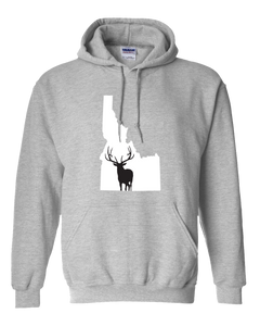 Pullover Hooded Sweatshirt Idaho Athletic Heather Elk Vibrant Design High Quality Tight Knit Ring Spun Low Maintenance Cotton Printed With The Newest Available Color Transfer Technology