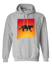 Load image into Gallery viewer, Pullover Hooded Sweatshirt New Mexico Athletic Heather Mountain Lion Vibrant Design High Quality Tight Knit Ring Spun Low Maintenance Cotton Printed With The Newest Available Color Transfer Technology