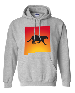 Pullover Hooded Sweatshirt New Mexico Athletic Heather Mountain Lion Vibrant Design High Quality Tight Knit Ring Spun Low Maintenance Cotton Printed With The Newest Available Color Transfer Technology