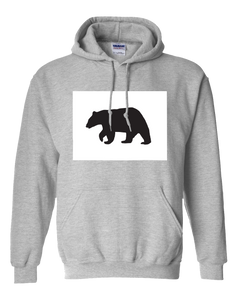 Pullover Hooded Sweatshirt Colorado Athletic Heather Black Bear Vibrant Design High Quality Tight Knit Ring Spun Low Maintenance Cotton Printed With The Newest Available Color Transfer Technology