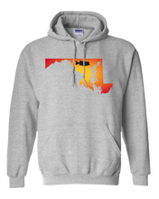 Load image into Gallery viewer, Pullover Hooded Sweatshirt Maryland Athletic Heather Large Mouth Bass Vibrant Design High Quality Tight Knit Ring Spun Low Maintenance Cotton Printed With The Newest Available Color Transfer Technology