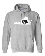 Load image into Gallery viewer, Pullover Hooded Sweatshirt Virginia Athletic Heather Wild Hog Vibrant Design High Quality Tight Knit Ring Spun Low Maintenance Cotton Printed With The Newest Available Color Transfer Technology