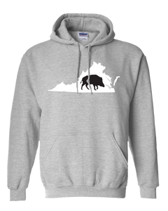 Pullover Hooded Sweatshirt Virginia Athletic Heather Wild Hog Vibrant Design High Quality Tight Knit Ring Spun Low Maintenance Cotton Printed With The Newest Available Color Transfer Technology