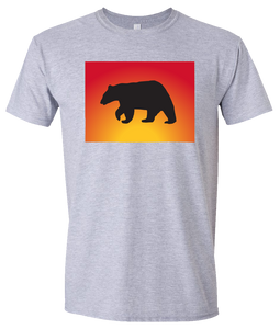 Short Sleeve T-Shirt Colorado Athletic Heather Black Bear Vibrant Design High Quality Tight Knit Ring Spun Low Maintenance Cotton Printed With The Newest Available Color Transfer Technology