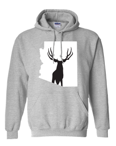 Pullover Hooded Sweatshirt Arizona Athletic Heather Mule Deer Vibrant Design High Quality Tight Knit Ring Spun Low Maintenance Cotton Printed With The Newest Available Color Transfer Technology
