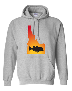 Pullover Hooded Sweatshirt Idaho Athletic Heather Large Mouth Bass Vibrant Design High Quality Tight Knit Ring Spun Low Maintenance Cotton Printed With The Newest Available Color Transfer Technology