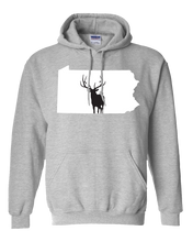Load image into Gallery viewer, Pullover Hooded Sweatshirt Pennsylvania Athletic Heather Elk Vibrant Design High Quality Tight Knit Ring Spun Low Maintenance Cotton Printed With The Newest Available Color Transfer Technology
