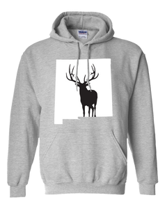 Pullover Hooded Sweatshirt New Mexico Athletic Heather Elk Vibrant Design High Quality Tight Knit Ring Spun Low Maintenance Cotton Printed With The Newest Available Color Transfer Technology