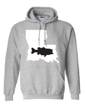 Load image into Gallery viewer, Pullover Hooded Sweatshirt Louisiana Athletic Heather Large Mouth Bass Vibrant Design High Quality Tight Knit Ring Spun Low Maintenance Cotton Printed With The Newest Available Color Transfer Technology