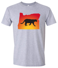 Load image into Gallery viewer, Short Sleeve T-Shirt Oregon Athletic Heather Mountain Lion Vibrant Design High Quality Tight Knit Ring Spun Low Maintenance Cotton Printed With The Newest Available Color Transfer Technology