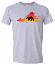Load image into Gallery viewer, Short Sleeve T-Shirt Virginia Athletic Heather Black Bear Vibrant Design High Quality Tight Knit Ring Spun Low Maintenance Cotton Printed With The Newest Available Color Transfer Technology