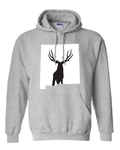 Pullover Hooded Sweatshirt New Mexico Athletic Heather Mule Deer Vibrant Design High Quality Tight Knit Ring Spun Low Maintenance Cotton Printed With The Newest Available Color Transfer Technology