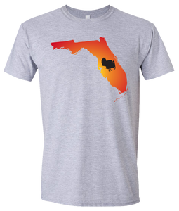 Short Sleeve T-Shirt Florida Athletic Heather Turkey Vibrant Design High Quality Tight Knit Ring Spun Low Maintenance Cotton Printed With The Newest Available Color Transfer Technology