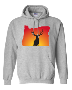 Pullover Hooded Sweatshirt Oregon Athletic Heather Mule Deer Vibrant Design High Quality Tight Knit Ring Spun Low Maintenance Cotton Printed With The Newest Available Color Transfer Technology