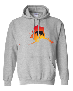 Pullover Hooded Sweatshirt Alaska Athletic Heather Black Bear Vibrant Design High Quality Tight Knit Ring Spun Low Maintenance Cotton Printed With The Newest Available Color Transfer Technology