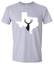 Load image into Gallery viewer, Short Sleeve T-Shirt Texas Athletic Heather Mule Deer Vibrant Design High Quality Tight Knit Ring Spun Low Maintenance Cotton Printed With The Newest Available Color Transfer Technology