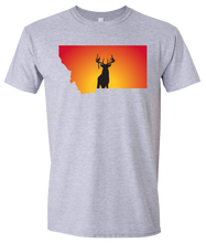 Load image into Gallery viewer, Short Sleeve T-Shirt Montana Athletic Heather Whitetail Deer Vibrant Design High Quality Tight Knit Ring Spun Low Maintenance Cotton Printed With The Newest Available Color Transfer Technology