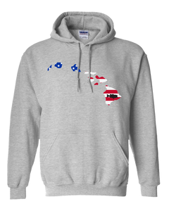 Pullover Hooded Sweatshirt Hawaii Athletic Heather Large Mouth Bass Vibrant Design High Quality Tight Knit Ring Spun Low Maintenance Cotton Printed With The Newest Available Color Transfer Technology