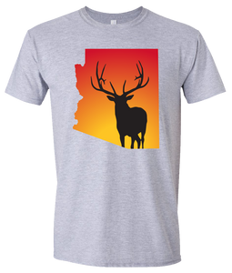 Short Sleeve T-Shirt Arizona Athletic Heather Elk Vibrant Design High Quality Tight Knit Ring Spun Low Maintenance Cotton Printed With The Newest Available Color Transfer Technology