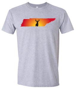 Short Sleeve T-Shirt Tennessee Athletic Heather Whitetail Deer Vibrant Design High Quality Tight Knit Ring Spun Low Maintenance Cotton Printed With The Newest Available Color Transfer Technology