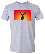 Load image into Gallery viewer, Short Sleeve T-Shirt South Dakota Athletic Heather Mule Deer Vibrant Design High Quality Tight Knit Ring Spun Low Maintenance Cotton Printed With The Newest Available Color Transfer Technology