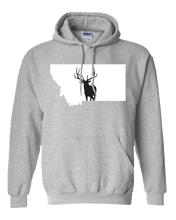Load image into Gallery viewer, Pullover Hooded Sweatshirt Montana Athletic Heather Elk Vibrant Design High Quality Tight Knit Ring Spun Low Maintenance Cotton Printed With The Newest Available Color Transfer Technology