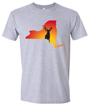 Load image into Gallery viewer, Short Sleeve T-Shirt New York Athletic Heather Whitetail Deer Vibrant Design High Quality Tight Knit Ring Spun Low Maintenance Cotton Printed With The Newest Available Color Transfer Technology