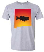 Load image into Gallery viewer, Short Sleeve T-Shirt New Mexico Athletic Heather Large Mouth Bass Vibrant Design High Quality Tight Knit Ring Spun Low Maintenance Cotton Printed With The Newest Available Color Transfer Technology