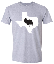 Load image into Gallery viewer, Short Sleeve T-Shirt Texas Athletic Heather Turkey Vibrant Design High Quality Tight Knit Ring Spun Low Maintenance Cotton Printed With The Newest Available Color Transfer Technology