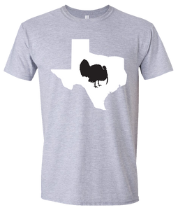 Short Sleeve T-Shirt Texas Athletic Heather Turkey Vibrant Design High Quality Tight Knit Ring Spun Low Maintenance Cotton Printed With The Newest Available Color Transfer Technology
