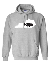Load image into Gallery viewer, Pullover Hooded Sweatshirt Kentucky Athletic Heather Large Mouth Bass Vibrant Design High Quality Tight Knit Ring Spun Low Maintenance Cotton Printed With The Newest Available Color Transfer Technology