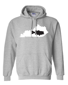Pullover Hooded Sweatshirt Kentucky Athletic Heather Large Mouth Bass Vibrant Design High Quality Tight Knit Ring Spun Low Maintenance Cotton Printed With The Newest Available Color Transfer Technology