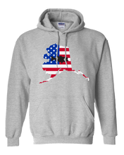 Load image into Gallery viewer, Pullover Hooded Sweatshirt Alaska Athletic Heather Large Mouth Bass Vibrant Design High Quality Tight Knit Ring Spun Low Maintenance Cotton Printed With The Newest Available Color Transfer Technology