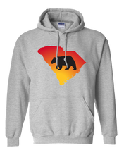 Load image into Gallery viewer, Pullover Hooded Sweatshirt South Carolina Athletic Heather Black Bear Vibrant Design High Quality Tight Knit Ring Spun Low Maintenance Cotton Printed With The Newest Available Color Transfer Technology