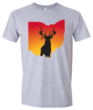 Load image into Gallery viewer, Short Sleeve T-Shirt Ohio Athletic Heather Whitetail Deer Vibrant Design High Quality Tight Knit Ring Spun Low Maintenance Cotton Printed With The Newest Available Color Transfer Technology