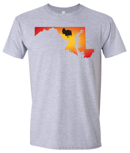 Short Sleeve T-Shirt Maryland Athletic Heather Turkey Vibrant Design High Quality Tight Knit Ring Spun Low Maintenance Cotton Printed With The Newest Available Color Transfer Technology