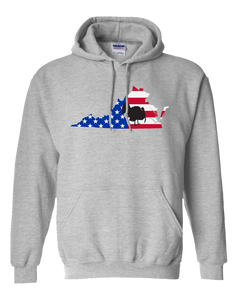Pullover Hooded Sweatshirt Virginia Athletic Heather Turkey Vibrant Design High Quality Tight Knit Ring Spun Low Maintenance Cotton Printed With The Newest Available Color Transfer Technology